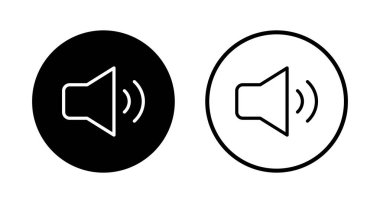 Hoparlör simgesi logosu tasarımı. Ses düzeyi ve sembol. Hoparlör ikonu. ses sembolü
