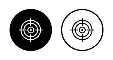Hedef simge logosu tasarımı. hedef simge vektörü. hedef pazarlama işareti ve sembol