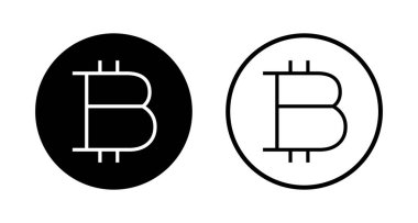 Bitcoin simge logosu tasarımı. Bitcoin işareti ve sembol. ödeme sembolü. şifreleme para birimi logosu