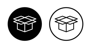 Kutu simgesi logosu tasarımı. kutu işareti ve sembol, paket, paket
