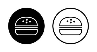 Burger ikon logo tasarımı. Hamburger ve sembol. hamburger