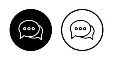 Sohbet ikonu logosu tasarımı. Konuşma balonu işareti ve sembol. Yorum simgesi. ileti