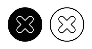 Simge logo tasarımını kapat. İşareti ve sembolü sil. çapraz işaret