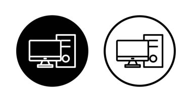 Bilgisayar simgesi logosu tasarımı. bilgisayar izleme işareti ve simgesi