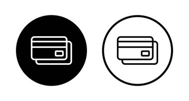 Kredi kartı simgesi logosu tasarımı. Kredi kartı ödeme imzası ve sembolü