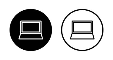 Laptop simge logosu tasarımı. bilgisayar işareti ve sembol