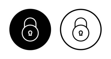 Simge logo tasarımını kilitle. Asma kilit işareti ve sembol. Şifreleme simgesi. Güvenlik sembolü
