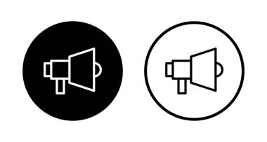 Megafon simgesi logosu tasarımı. Hoparlör işareti ve sembol