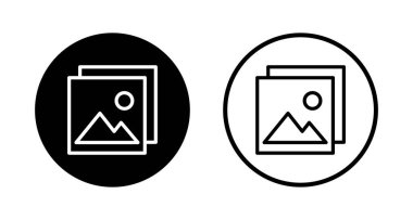 Resim simgesi logosu tasarımı. Fotoğraf galerisi işareti ve sembol. resim simgesi