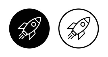 Roket ikon logosu tasarımı. Başlangıç işareti ve sembol. roket fırlatma simgesi