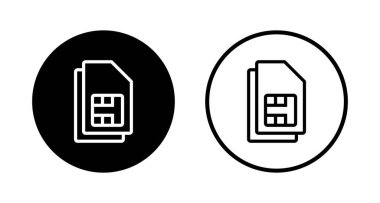 Sim kart simgesi logo tasarımı. çift sim kart işareti ve sembol