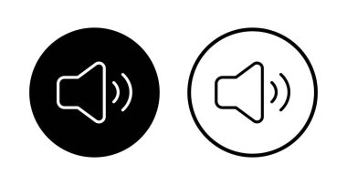 Hoparlör simgesi logosu tasarımı. Ses düzeyi ve sembol. Hoparlör ikonu. ses sembolü