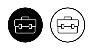 Evrak çantası simgesi logosu tasarımı. Bavul işareti ve sembol. bagaj sembolü.