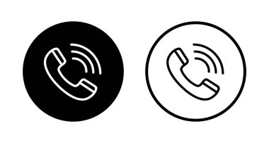 Simge logosu tasarımını ara. Telefon işareti ve sembol. Telefon ikonu. Bizimle irtibata geç 