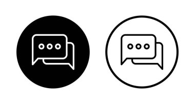 Sohbet ikonu logosu tasarımı. Konuşma balonu işareti ve sembol. Yorum simgesi. ileti