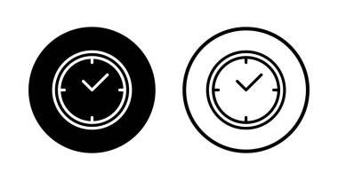 Saat simgesi logosu tasarımı. Zaman işareti ve sembol. saat simgesi