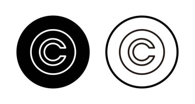 Telif hakkı simgesi logosu tasarımı. telif hakkı işareti ve sembol
