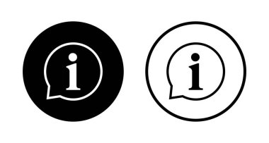 Bilgi simgesi logo tasarımı. İmza ve sembol hakkında. soru işareti simgesi