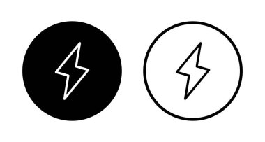 Şimşek simgesi logosu tasarımı. Elektrik işareti ve sembol. Güç simgesi. enerji işareti