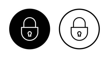 Simge logo tasarımını kilitle. Asma kilit işareti ve sembol. Şifreleme simgesi. Güvenlik sembolü