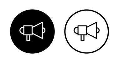 Megafon simgesi logosu tasarımı. Hoparlör işareti ve sembol