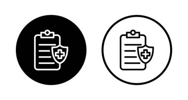 Tıbbi sigorta ikonu logosu tasarımı. Sağlık sigortası ve sembol