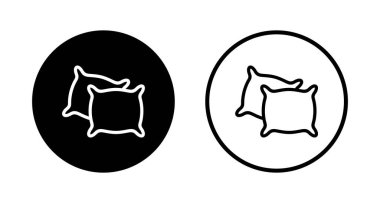 Yastık simgesi logosu tasarımı. Yastık işareti ve sembol. Rahat yumuşacık yastık.