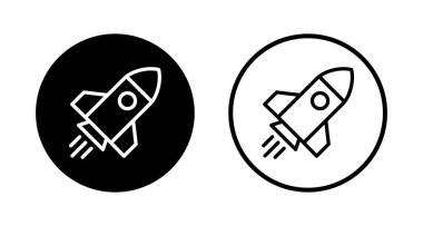 Roket ikon logosu tasarımı. Başlangıç işareti ve sembol. roket fırlatma simgesi
