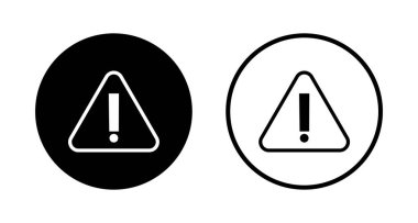 Ünlem tehlike simgesi logosu tasarımı. Dikkat işareti ve sembol. Dikkat işareti