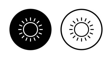 Güneş simgesi logosu tasarımı. Parlaklık işareti ve sembol