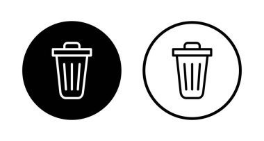 Çöp simgesi logosu tasarımı. Çöp kutusu simgesi. İşareti ve sembolü sil.