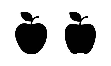 Elma simgesi logosu tasarımı. Web tasarımı için elma işareti ve semboller.