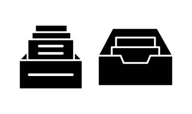 Dizin simgesi logo tasarımını arşivle. Belge vektör simgesi. Depolama simgesini arşivle.