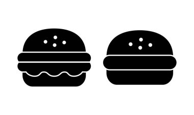 Burger ikon logo tasarımı. Hamburger ve sembol. hamburger