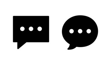 Sohbet ikonu logosu tasarımı. Konuşma balonu işareti ve sembol. Yorum simgesi. ileti