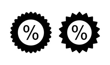 İndirimli simge logosu tasarımı. İndirim etiketi ve sembolü