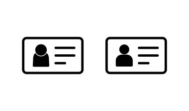 Lisans simgesi logo tasarımı. Kimlik kartı simgesi. Sürücü ehliyeti, personel kimlik kartı 