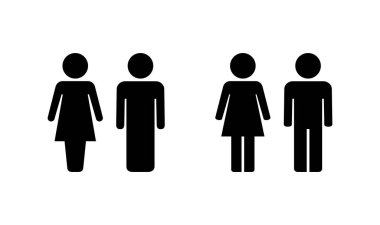 Erkek ve kadın simge logosu tasarımı. Erkek ve dişi işareti ve sembol. Kızlar ve oğlanlar
