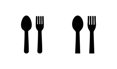 kaşık ve çatal simgesi logosu tasarımı. kaşık, çatal ve bıçak ikonu vektörü. Restoran işareti ve sembolü