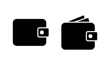 Cüzdan simgesi logosu tasarımı. cüzdan işareti ve sembol