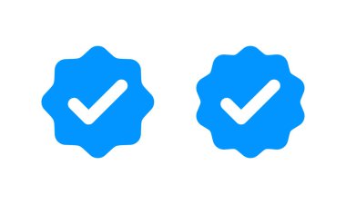 Doğrulanmış simge logosu tasarımı. Doğrulama işareti. onaylanmış simge