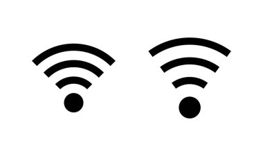 Wifi simgesi logo tasarımı. İşaret işareti ve sembol. Kablosuz simge