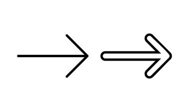 Ok simgesi logosu tasarımı. Web tasarımı için ok işareti ve sembol.