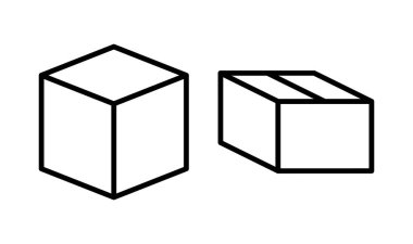 Kutu simgesi logosu tasarımı. kutu işareti ve sembol, paket, paket