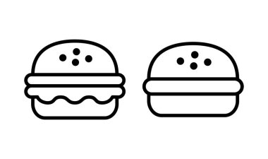 Burger ikon logo tasarımı. Hamburger ve sembol. hamburger