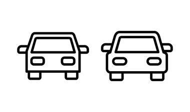 Araba simgesi logosu tasarımı. Araba işareti ve sembol. küçük sedan