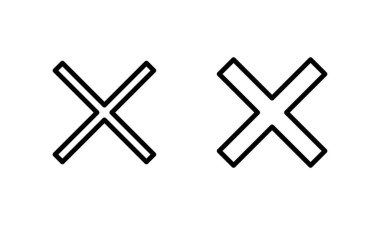 Simge logo tasarımını kapat. İşareti ve sembolü sil. çapraz işaret