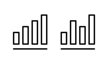 Grafik simgesi logosu dizaynı büyüyor. Çizelge ve sembol. diyagram simgesi
