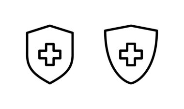 Sağlık sigortası logosu tasarımı. Sigorta sağlık belgesi ve sembolü