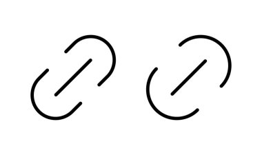 Bağlantı simgesi logosu tasarımı. Hiper bağlantı zinciri işareti ve sembolü